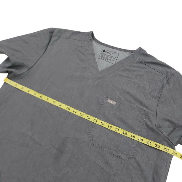 Figs Leon Three-Pocket Scrub Top Mens XL Gray Short Sleeve Utility Uniform Work - Picture 10 of 10